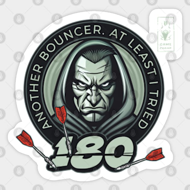 Dart 180 Onehundredandeigthy Bullseye White Player Sticker by Adam Brooq